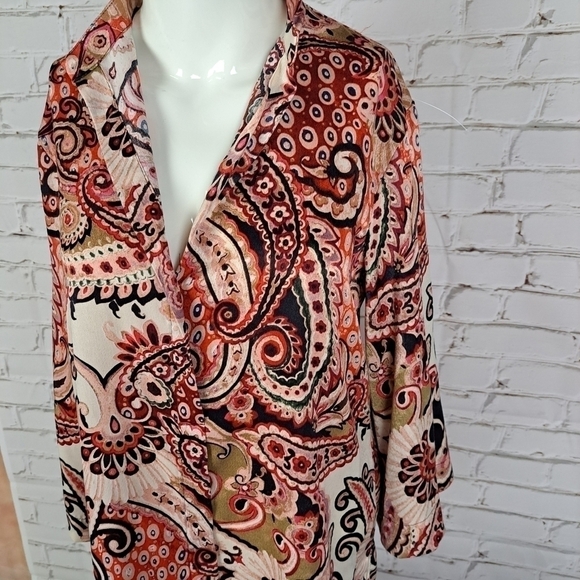 Zara Paisley Printed Overdized‎ Blouse - Picture 7 of 14